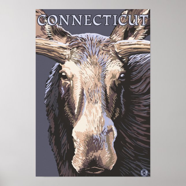 Póster ConnecticutMoose Arriba Cerrar (Frente)