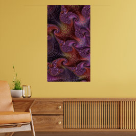 Póster Connections Colorful Fractal Abstract Landscape