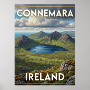 Póster Connemara Irlanda Doce Bens Montaña Viaje 