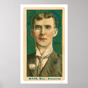 Póster Connie Mack Manager Baseball 1910