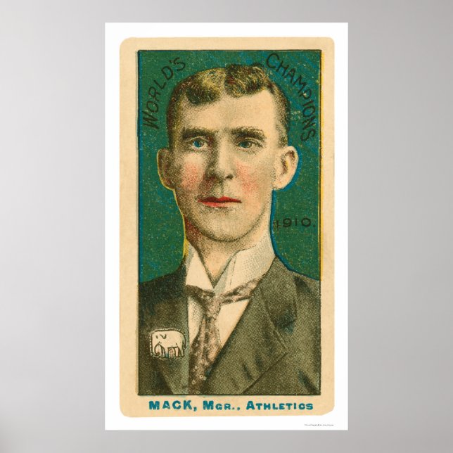 Póster Connie Mack Manager Baseball 1910 (Frente)