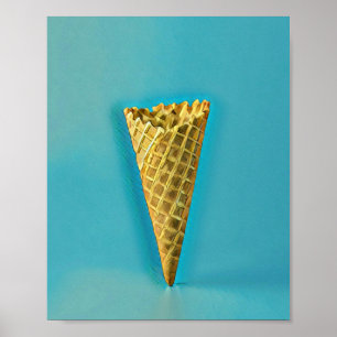 Póster Cono de gofre para los amantes de los helados
