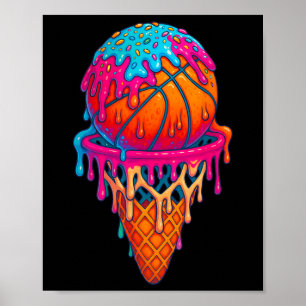 Póster Cono de goteo de helado Sketll niños niñas juventu