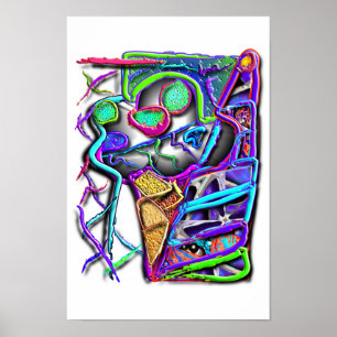 Póster cono de helado loco 1