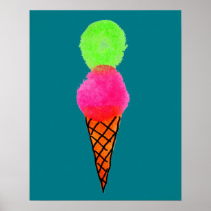 Póster Cono de helado pop