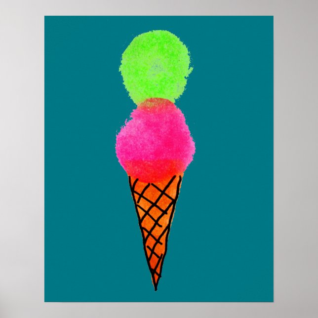 Póster Cono de helado pop (Frente)