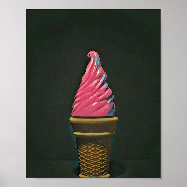 Póster Cono de helado vintage (Frente)