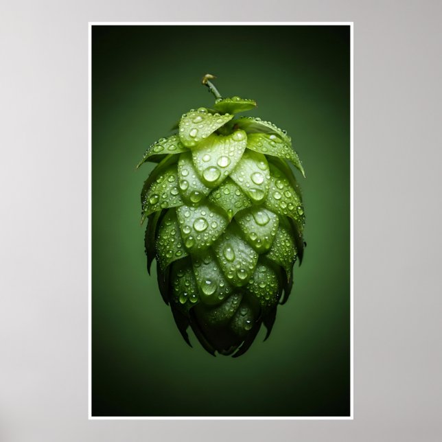 Póster Cono de hop fresco - Cerveza (Frente)