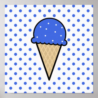 Póster Cono real de hielo azul