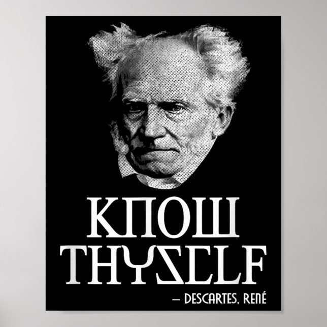 Póster Conoce a ti mismo Sócrates Descartes Schopenhauer  (Frente)