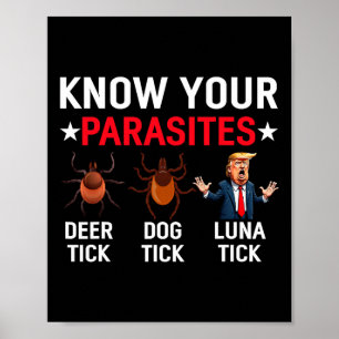 Póster Conoce tu parásito meme contra Trump