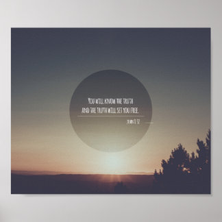 Póster Conocerá la verdad John 8:32 Verse Poster
