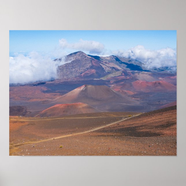 Póster conos de cenizas y montañas del cráter de haleakal (Frente)