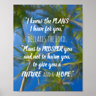 Póster Conozco Los Planes Palm Trees Jeremiah 29:11
