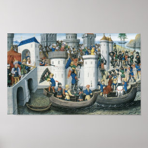 Póster Conquista de Constantinopla por los cruzados, 1204