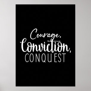 Póster Conquista de valor - Motivación de éxito de afició