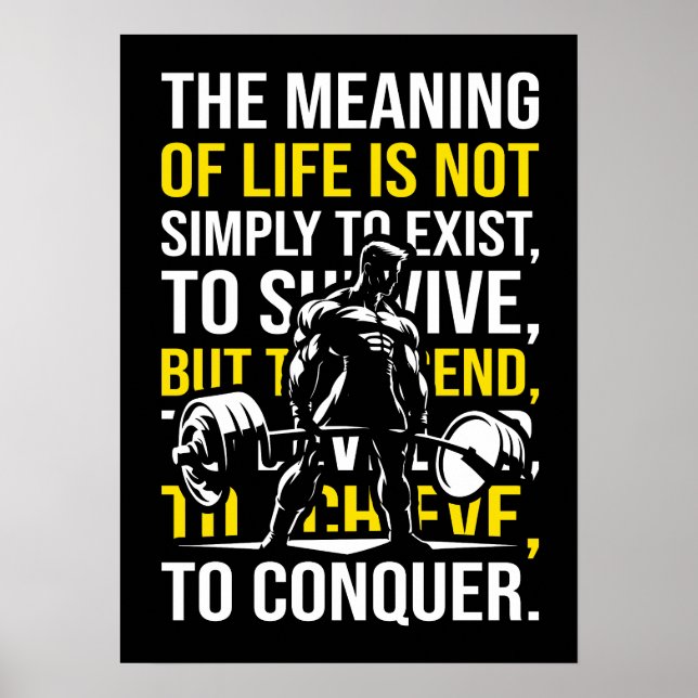 Póster Conquista - Gimnasio Motivacional, Fitness de entr (Frente)