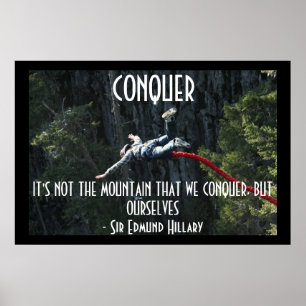 Póster Conquistar Cita Motivacional Salto en Paracaídas d