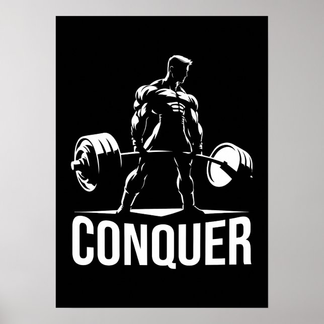 Póster CONQUISTAR - Gimnasio Motivacional, Anime de fitne (Frente)