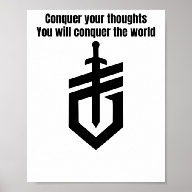 Póster Conquistar tus pensamientos - Diseño de espadas mo (Frente)