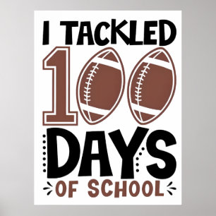 Póster Conquisté 100 Días de Escuela–Tema de Fútbol 2025