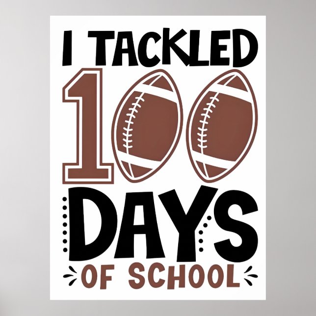 Póster Conquisté 100 Días de Escuela–Tema de Fútbol 2025 (Frente)