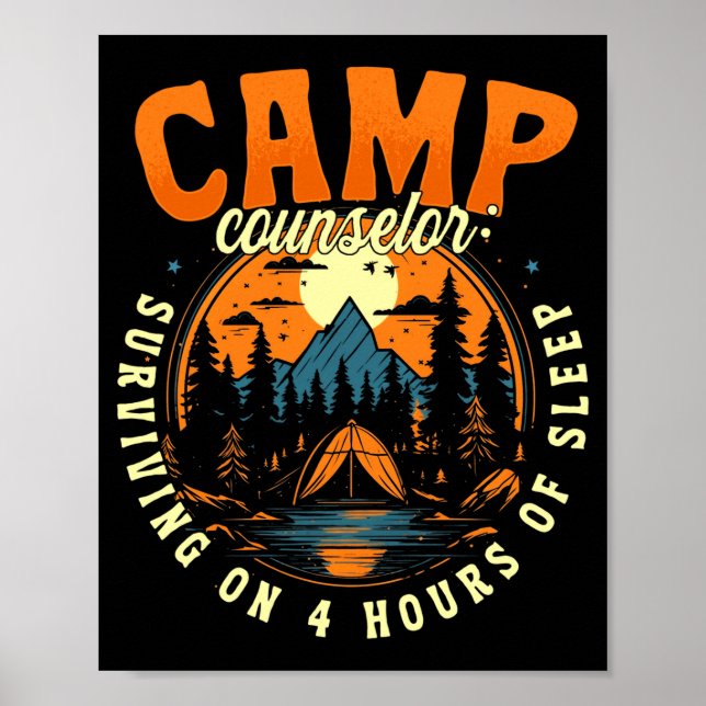 Póster consejero de campamento de hombres que sobrevive c (Frente)