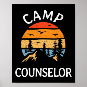 Póster Consejero de campamento Retro verano Director Pers
