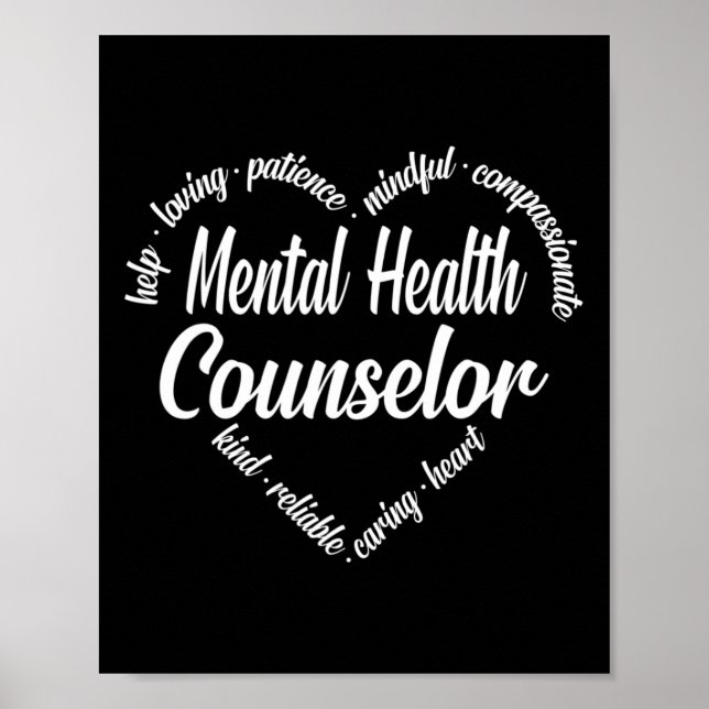 Póster Consejero de Salud Corazón Word Nube (Frente)