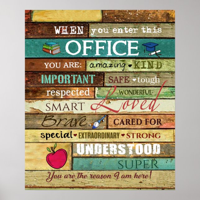 Póster Consejero Escolar Al Entrar En Esta Oficina (Frente)