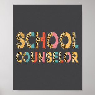 Póster Consejero Escolar Divertido Maestro Leopardo Conse