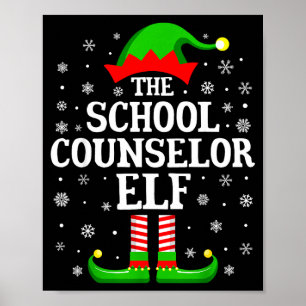 Póster Consejero Escolar Elfo Divertido Navidad Familia C