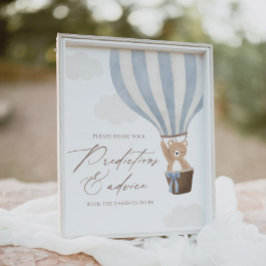 Póster Consejo Baby Shower de Blue Teddy Bear Balloon