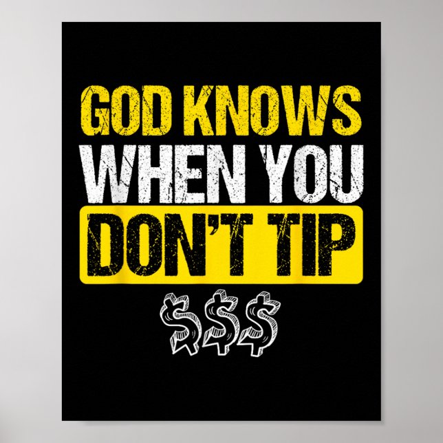 Póster Consejo blanco de Dios Bartender Barman Waiter Pub (Frente)