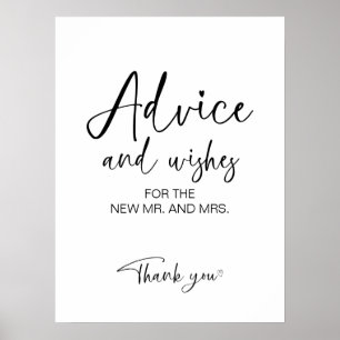 Póster Consejo de ducha de novia y Rótulo de deseos