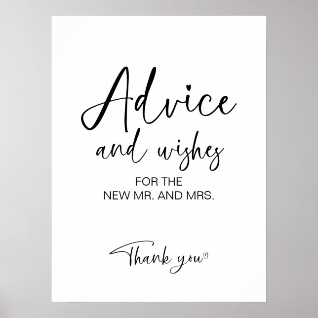 Póster Consejo de ducha de novia y Rótulo de deseos (Frente)