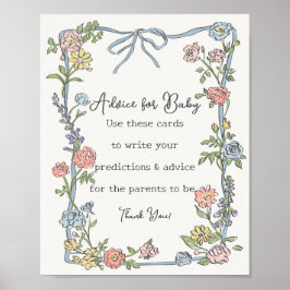 Póster Consejo de ducha floral para el Fiesta del jardín