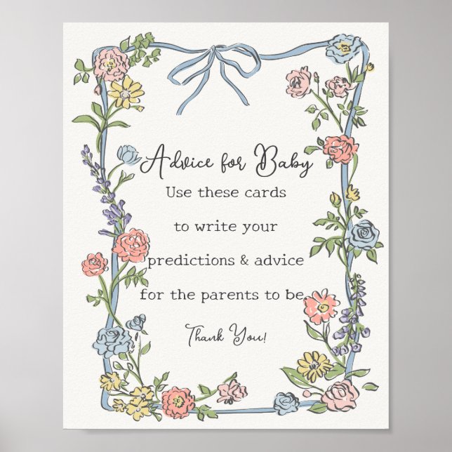 Póster Consejo de ducha floral para el Fiesta del jardín  (Frente)