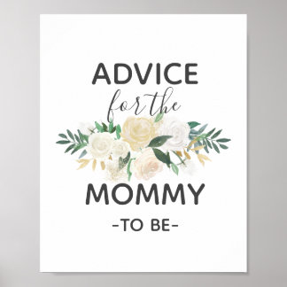 Póster Consejo de Flores Baby Shower para Rótulo mami