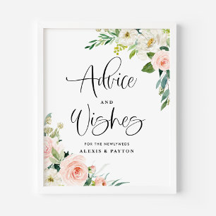 Póster Consejo de flores de jardín y Boda de buenos deseo