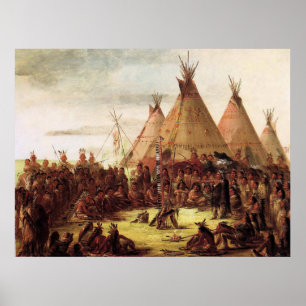 Póster Consejo de Guerra Sioux George Catlin Circa 1850