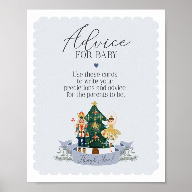 Póster consejo de invierno de nutcracker azul para la señ (Frente)