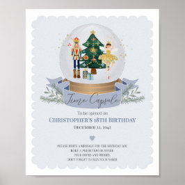 Póster consejo de la cápsula de tiempo nutcracker azul pa