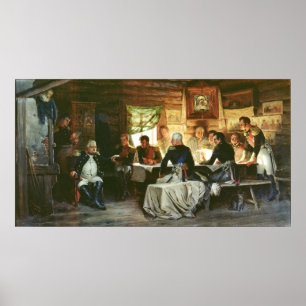 Póster Consejo de la guerra en Fili en 1812, 1882