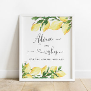 Póster Consejo de limón para la novia y los deseos