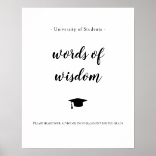 Póster consejo de sabiduría de la universidad del partido