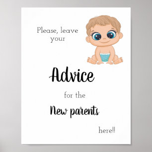 Póster Consejo para el nuevo niño bebé de los padres