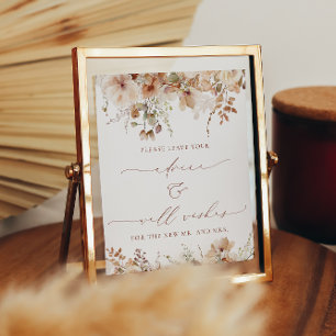 Póster Consejo Rústico Neutral Boho Floral y Rótulo