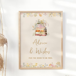 Póster Consejo y deseos para la ducha nupcial tema del li