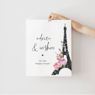 Póster Consejo y deseos para la torre Eiffel para los rec
